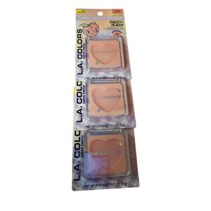 LA Colors Cheek‎ Lip Glitter Balm Cheeky Peachy Sheer Finish Makeup Set Of 3